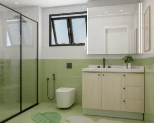 Projeto Banheiro Olive - Gabi Amaral Arquitetura